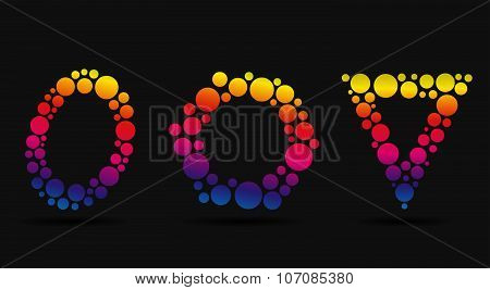 Set of colorful bubble symbols