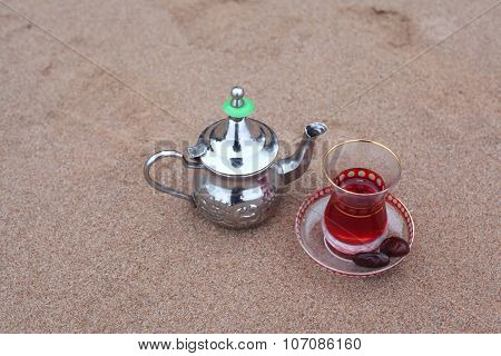 Arabic teapot with tea Hibiscus