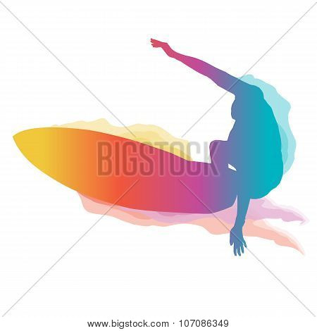 Surfer Riding A Big Wave