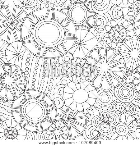 Stock Vector Seamless Floral  Doodle Pattern.