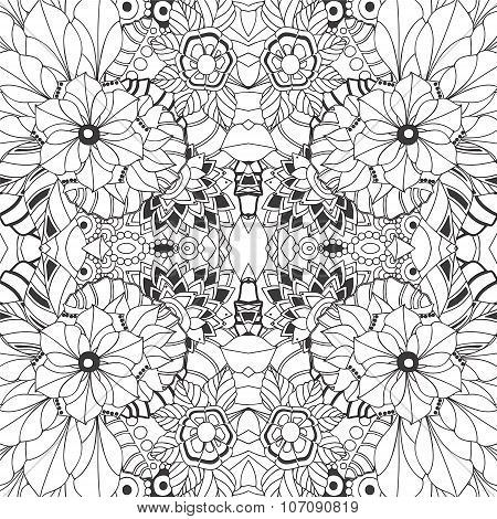 Stock Vector Seamless Floral  Doodle Pattern.
