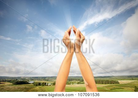 Sun in hands
