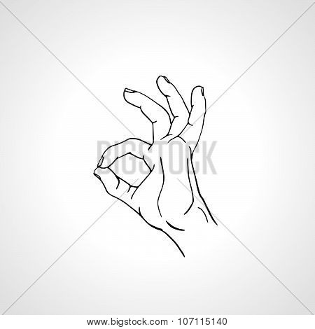 Man hand sign isolated on white background