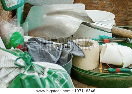 Cluttered And Messy Storage Of Garden Tools  For Diy Projects