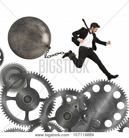 Businessman career with impediment