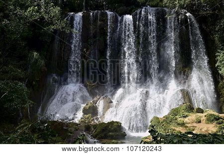 El Nicho Waterfall In Scambray Mountains. Cienfuegos Province, Cuba.