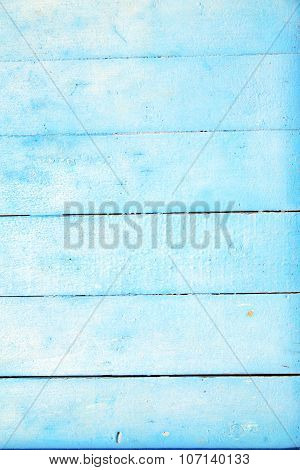Nail Stripped In The Blue Wood Door And Rusty