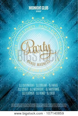 Dance party, poster and flyer background.