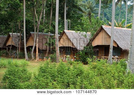 Tropical Beach Resort In The Bamboo Bay, Ko Lanta Island In Thailand
