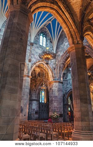 Interior of St Giles Cathedral in Edinburgh