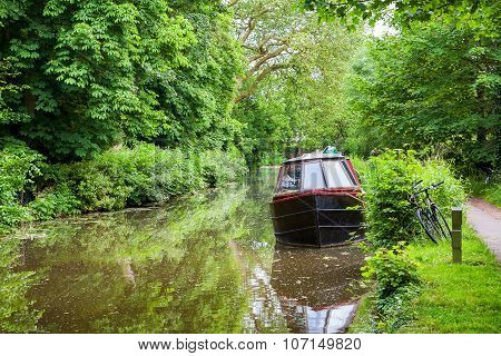 Boat On Canal. Oxford, England