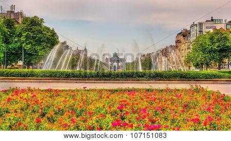 Fountain On Montgommery Roundabout In Brussels - Belgium