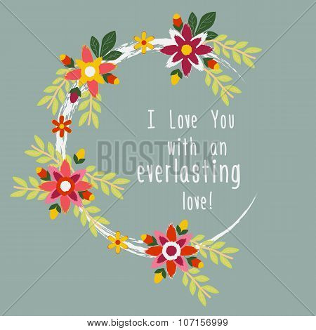 Vintage Floral Greeting Card