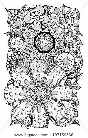 Doodle Flowers And Leafs