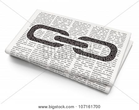 Web design concept: Link on Newspaper background