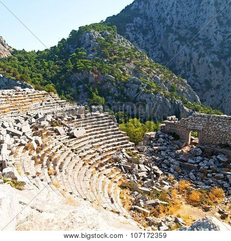 The Old  Temple And Theatre In Termessos Antalya Turkey Asia Sky And Ruins