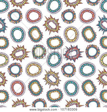 Vector Doodle Seamless Pattern. Hand-drawn Background In Ethnic Style.