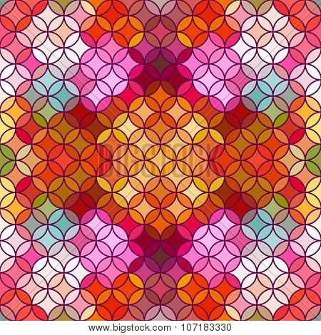 Stained Glass Vector Background. Beautiful Seamless Pattern In Mosaic Style.