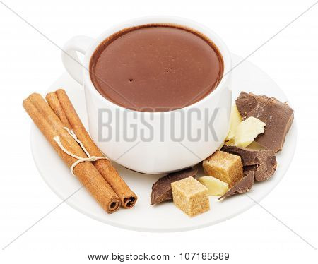 Hot Chocolate In A White Cup