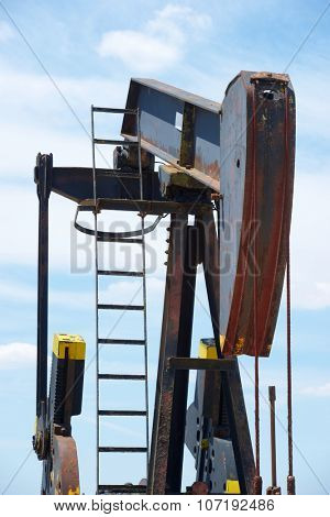 Oil well in Ayoluengo de la Lora, Burgo Province, Castilla Leon, Spain.