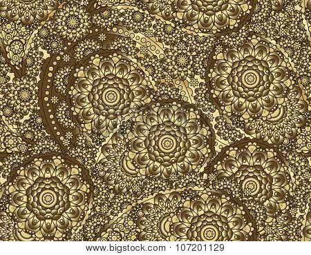 Vector flower paisley seamless pattern element. Elegant texture for backgrounds.