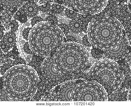 Vector flower paisley seamless pattern element. Elegant texture for backgrounds.