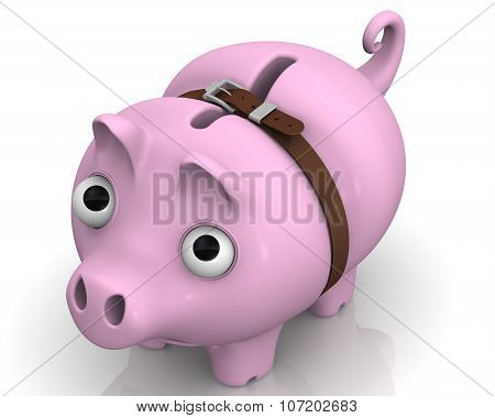 Pig piggy bank in times of economic crisis