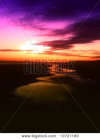 PUESTA DE SOL JUNTO AL MAR