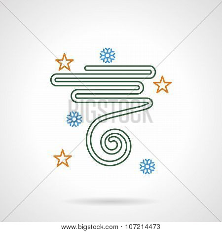 Confetti flat color line vector icon