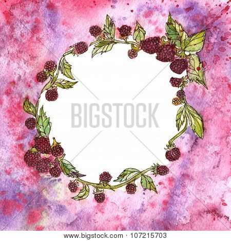 Berry Wreath. Berries.fresh Berries. Watercolor Wreath.