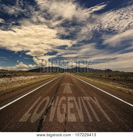 Conceptual Image Of Road With The Word Longevity