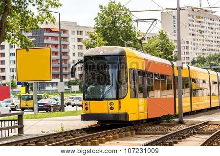 Modern Tram In Dresden