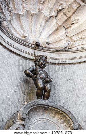 Manneken Pis Statue In Brussels