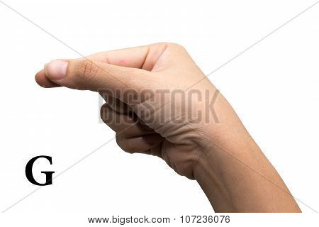 Finger Spelling the Alphabet in American Sign Language (ASL). The Letter G