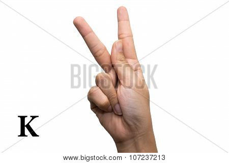 Finger Spelling the Alphabet in American Sign Language (ASL). The Letter K