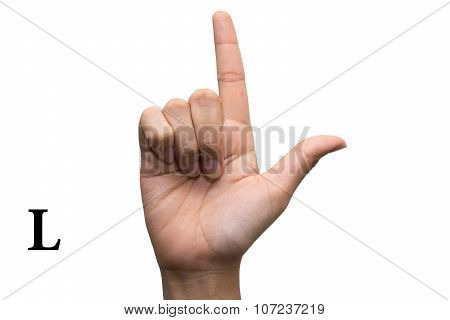 Finger Spelling the Alphabet in American Sign Language (ASL). The Letter L