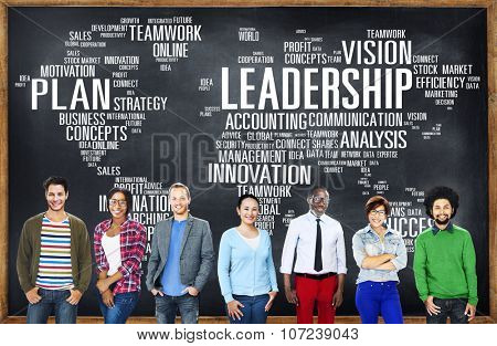 Leadership Boss Management Coach Chief Global Concept