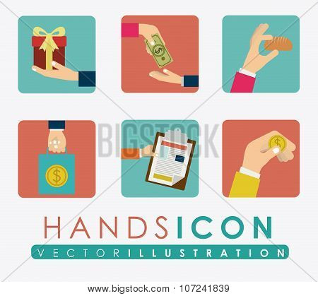Hands design over white background vector illustration