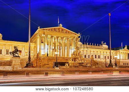 Parlament Of Austria, In Central Of Vienna. Austria.