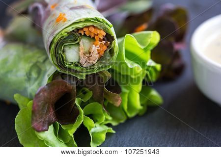 Vietnamese Spring Roll With Vegetable And Crab Stick