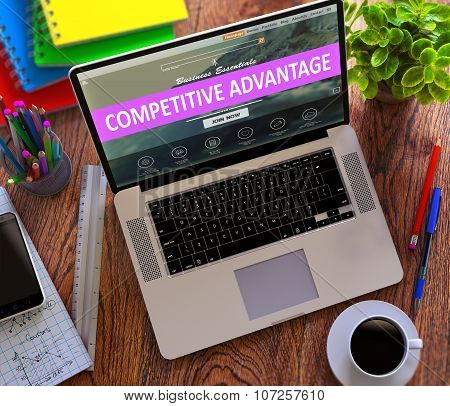 Competitive Advantage. Online Working Concept.
