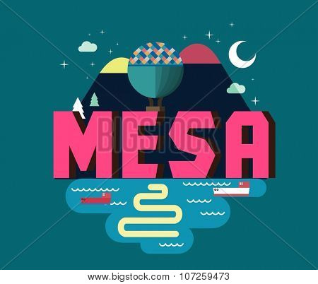 Mesa city logo in colorful vector