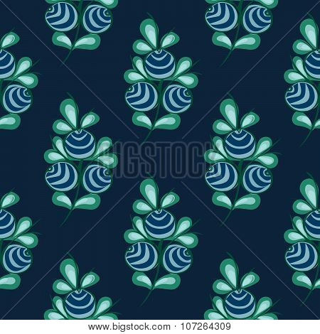 Blue berries seamless pattern stock vector natural background