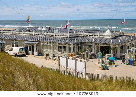 Facade Of Beach Pavilion Thalassa In Zandvoort, The Netherlands