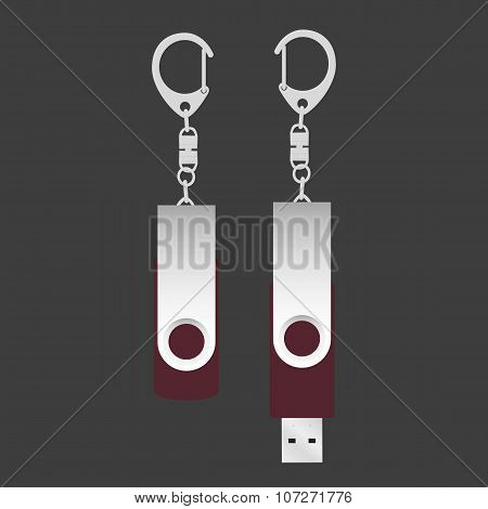 Flashcard marsala color open and close with carabine