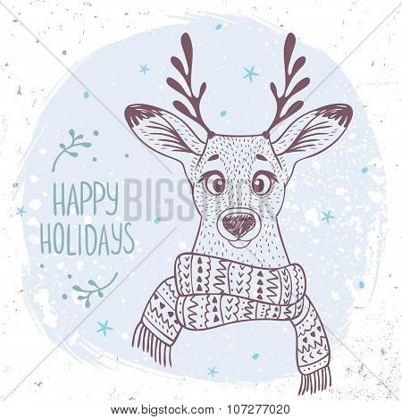 deer with a scarf