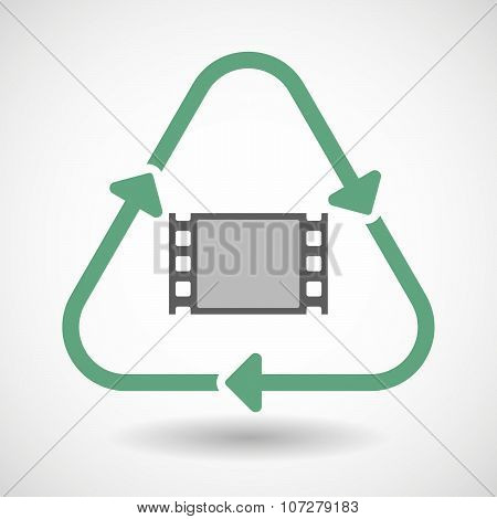 Line Art Recycle Sign Vector Icon With A Film Photogram
