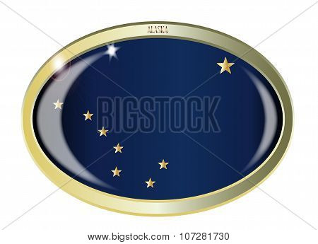 Alaska State Flag Oval Button