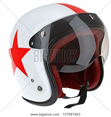 Motorcycle helmets with red stripe