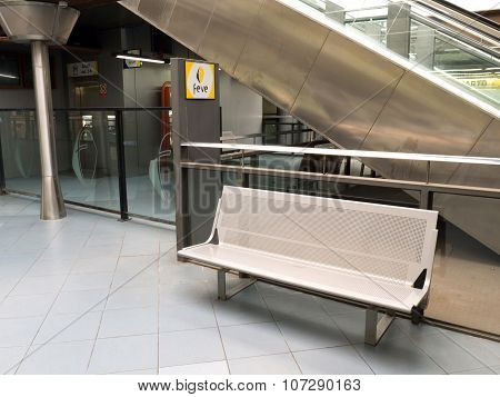 Oviedo, Spain - November 1 2015: Feve Railway Station In Oviedo, Asturias, Northern Spain.